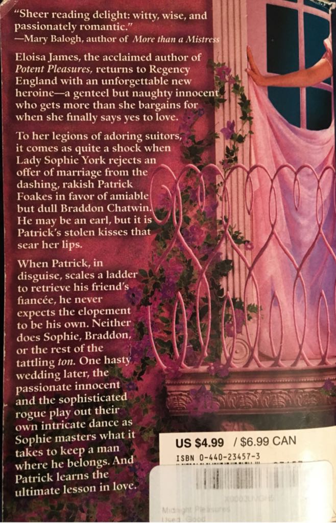 Midnight Pleasures - Eloisa James (Island Books - Paperback) book collectible [Barcode 9780440234579] - Main Image 2