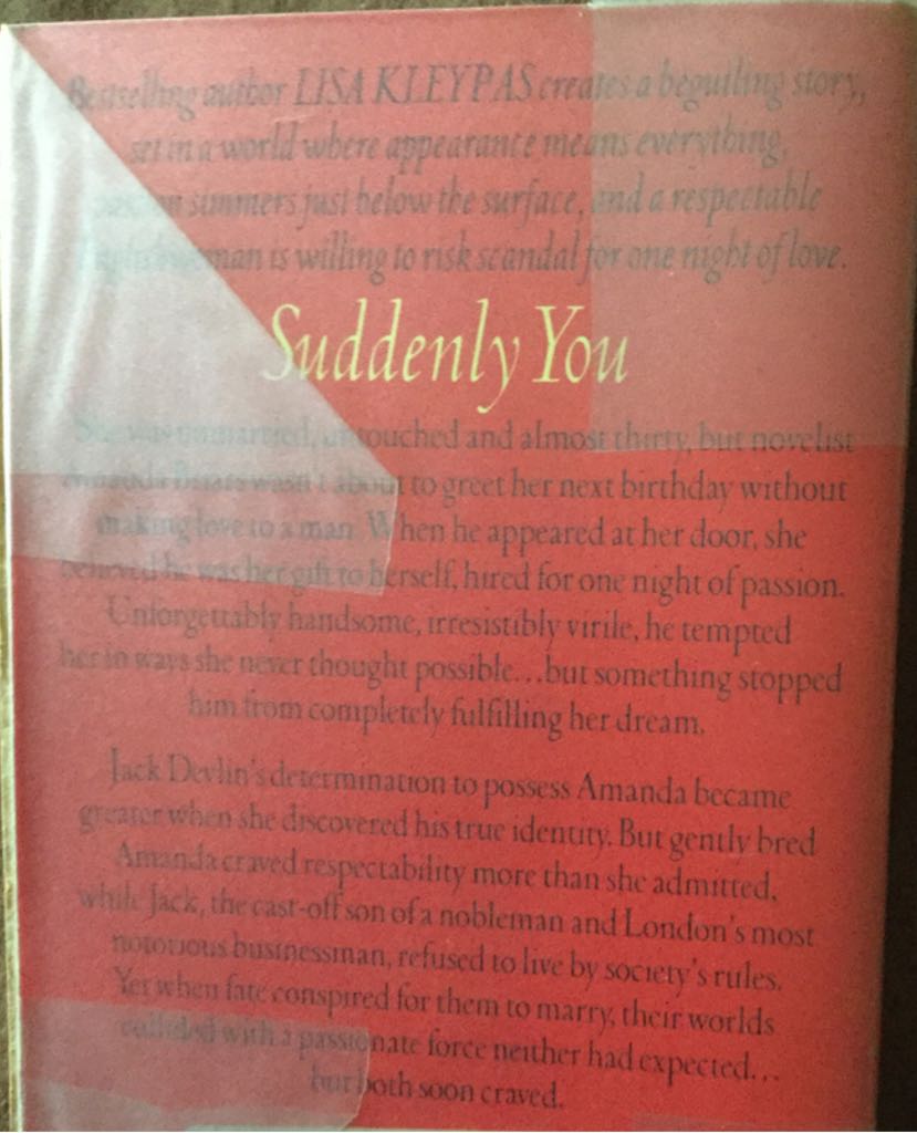 Suddenly You - Lisa Kleypas (Avon Books - Paperback) book collectible [Barcode 9780380802326] - Main Image 2