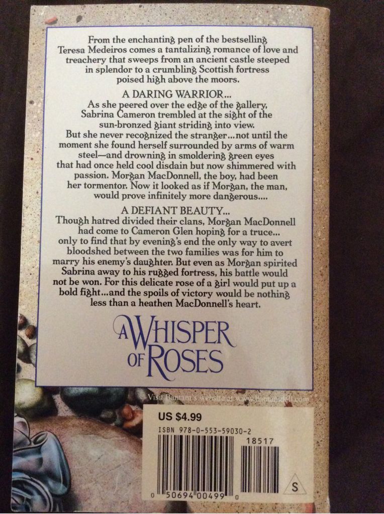 A Whisper Of Roses - Medeiros, Teresa (A Bantam Book - Paperback) book collectible [Barcode 0553294083] - Main Image 2