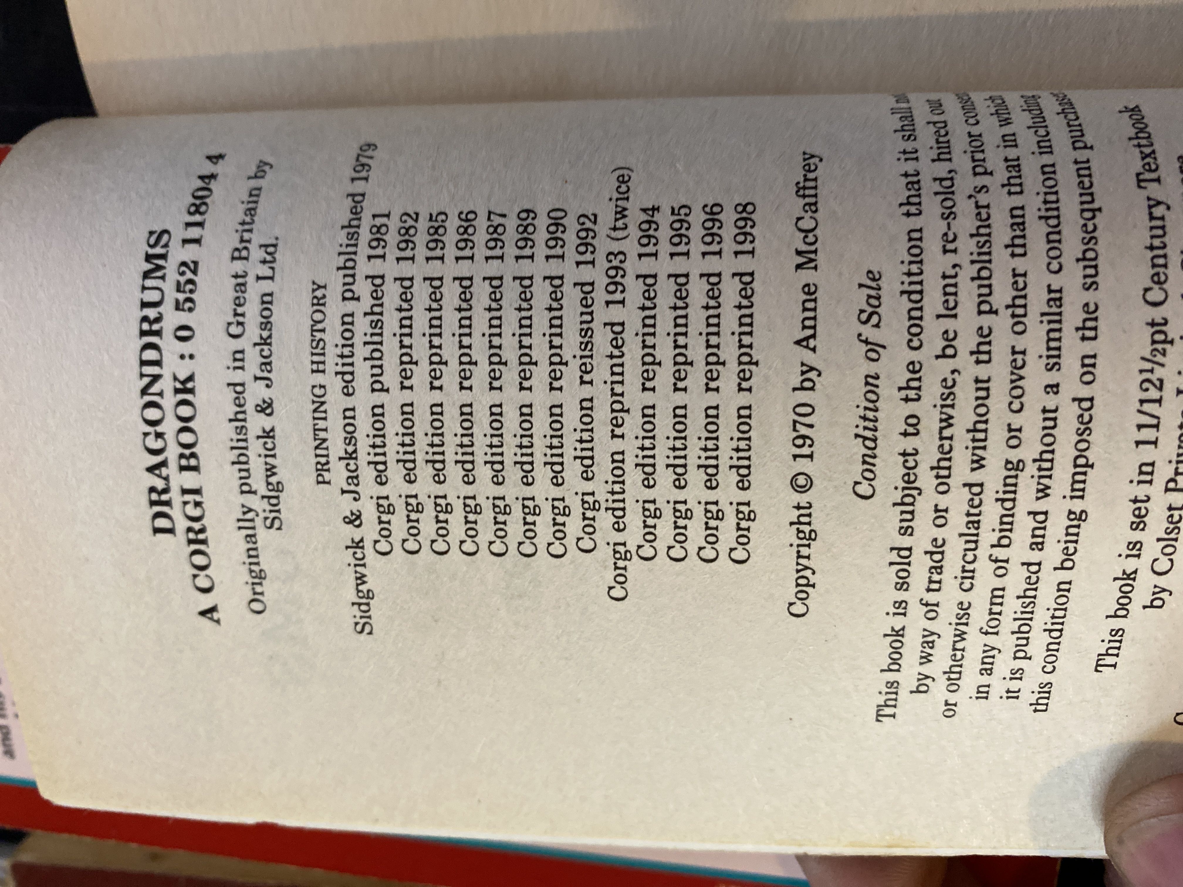 Dragondrums - Anne McCaffrey (Corgi Books - Paperback) book collectible [Barcode 9780552118040] - Main Image 2