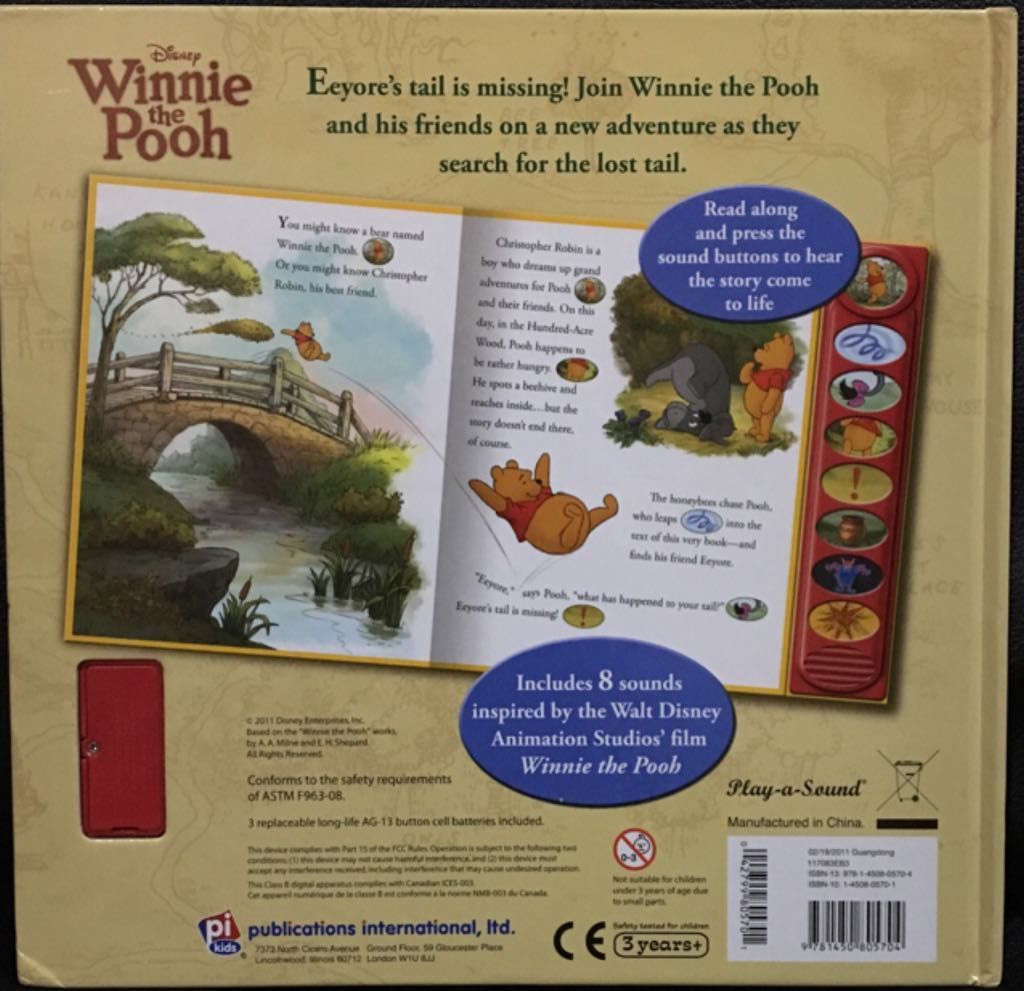 Disney Winnie The Pooh Play-a-Sound - A A Milne (Publications International Ltd - Hardcover) book collectible [Barcode 9781450805704] - Main Image 2