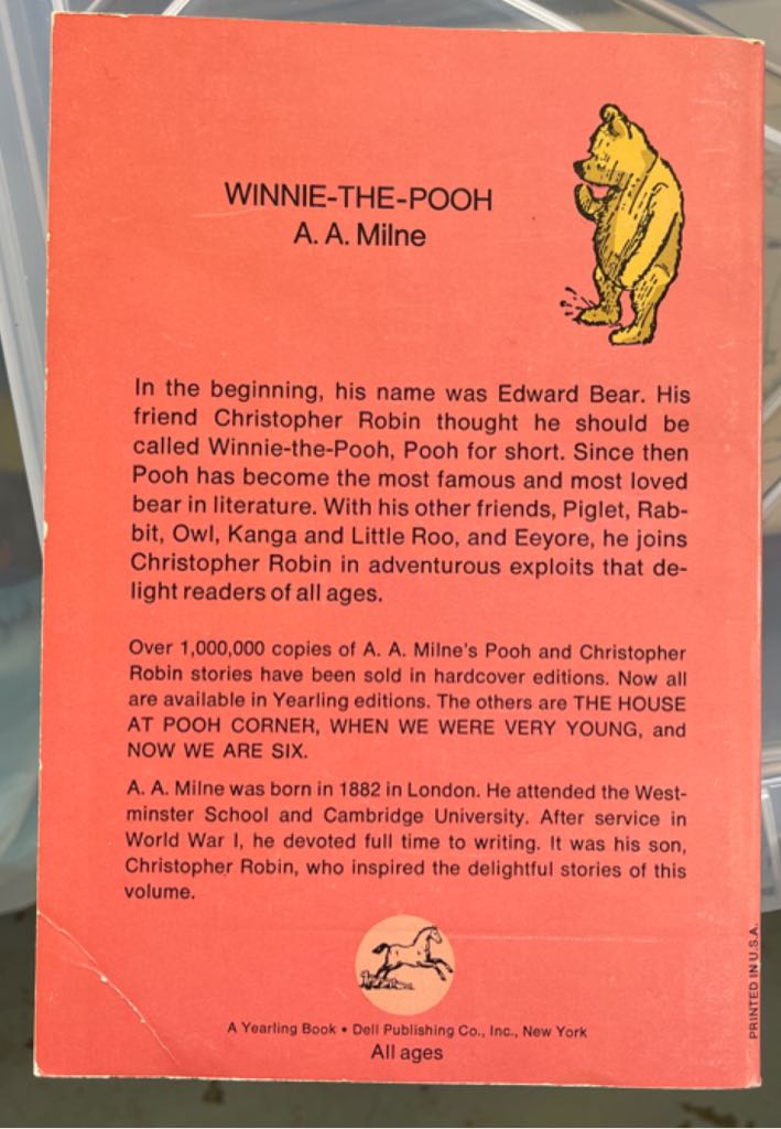 Winnie-The-Pooh - A. A. Milne (Dell Publishing Co, Inc - Paperback) book collectible [Barcode 9782893935683] - Main Image 2
