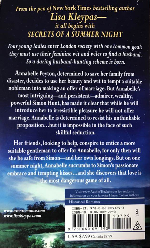 Secrets Of A Summer Night - Lisa Kleypas (Avon - Paperback) book collectible [Barcode 9780060091293] - Main Image 2