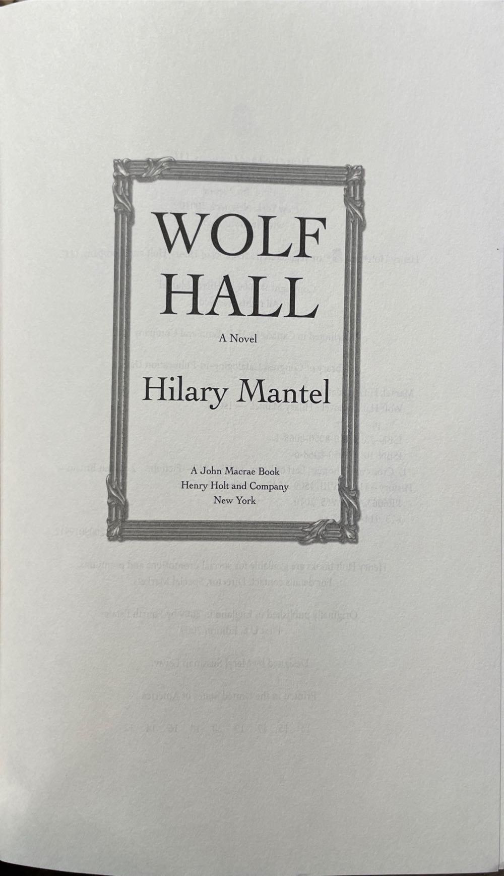 Wolf Hall - Hilary Mantel (Henry Holt - Hardcover) book collectible [Barcode 9780805080681] - Main Image 3