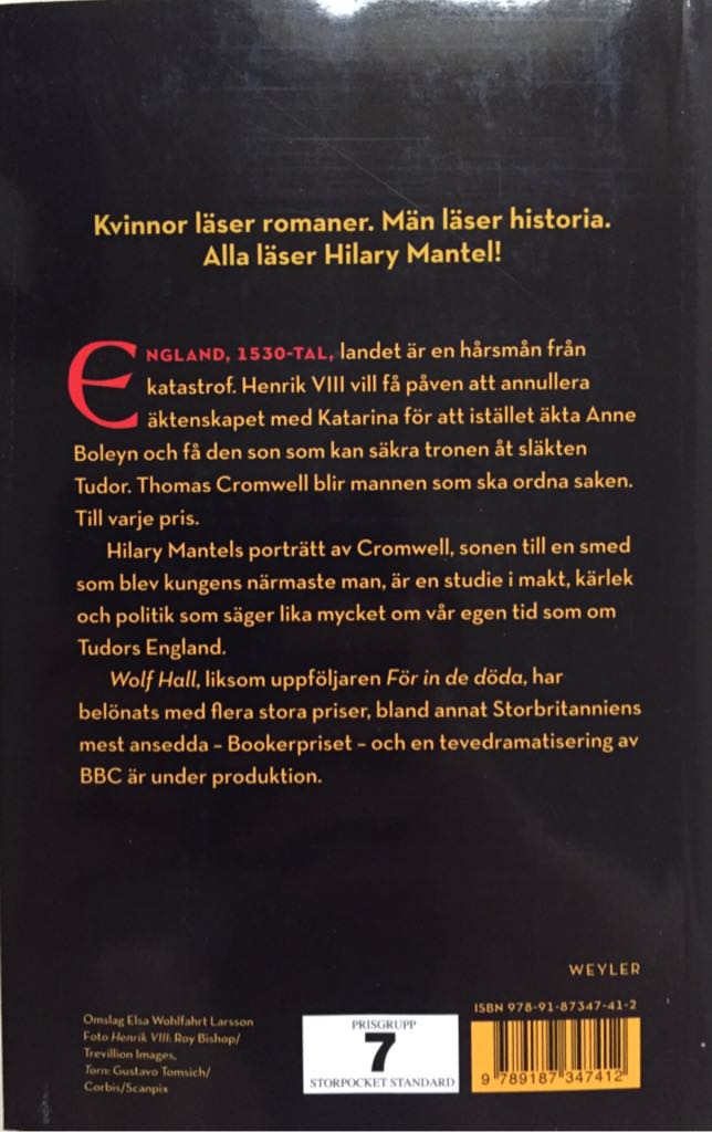 Wolf Hall - Hilary Mantel (Svante Weyler Bokförlag AB - Paperback) book collectible [Barcode 9789187347412] - Main Image 2