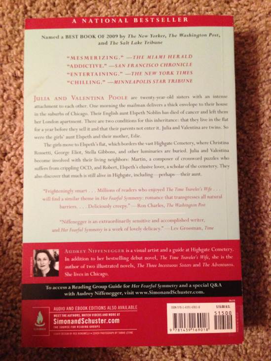 Her Fearful Symmetry - Audrey Niffenegger (Scribner - Paperback) book collectible [Barcode 9781439169018] - Main Image 2