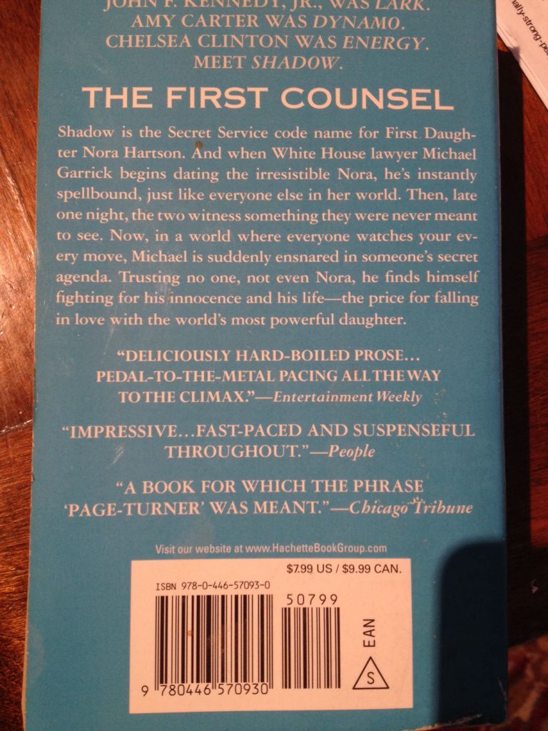 The First Counsel - Brad Meltzer (Grand Central Publishing - Paperback) book collectible [Barcode 9780446570930] - Main Image 2
