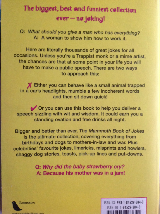 The Mammoth Book Of Jokes - Geoff Tibballs (Eclipse Books - Paperback) book collectible [Barcode 9781845293840] - Main Image 2