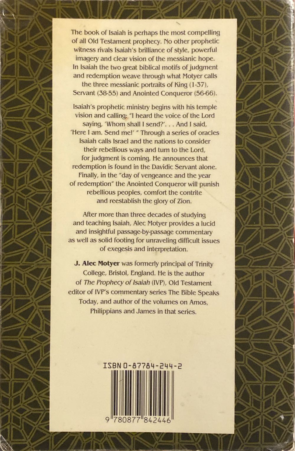 Isaiah: An Introduction & Commentary - J. Alec Motyer (Intervarsity Press - Paperback) book collectible [Barcode 9780877842446] - Main Image 2
