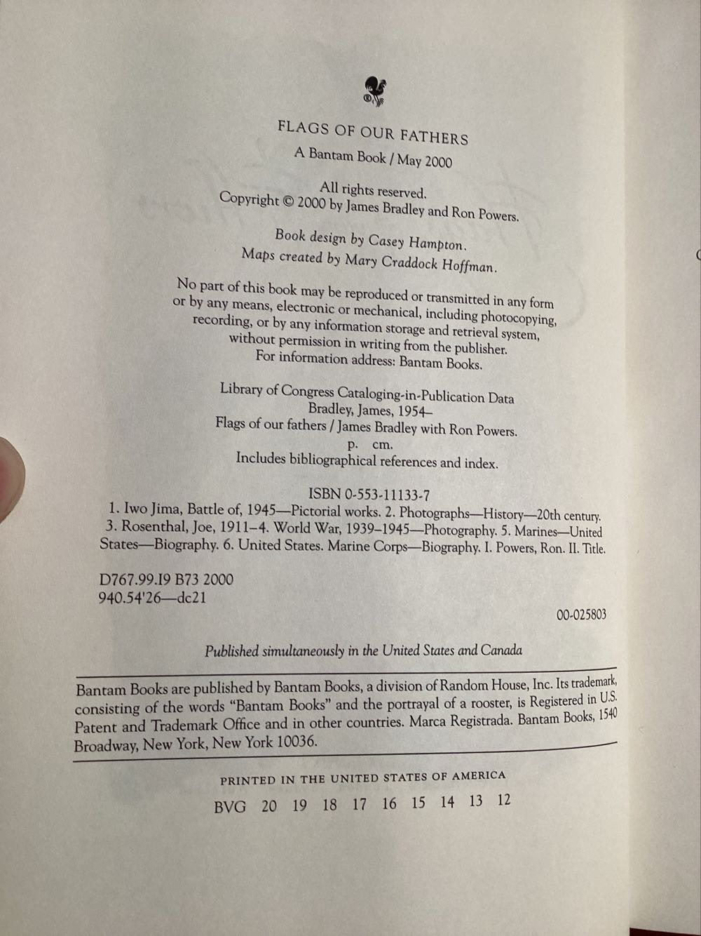 Flags of Our Fathers - Ron Powers (Bantam Books - Hardcover) book collectible [Barcode 9780553111330] - Main Image 3