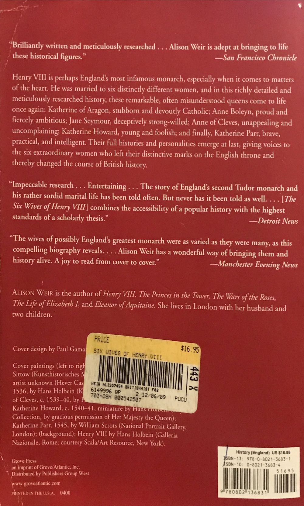 The Six Wives Of Henry VIII - Alison Weir (Grove Pr - Paperback) book collectible [Barcode 9780802136831] - Main Image 2