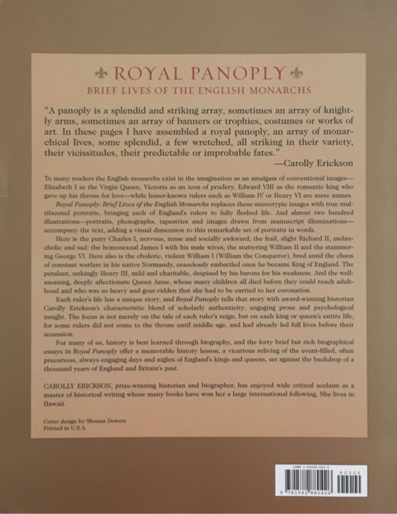 Royal Panoply - Carolly Erickson (- Paperback) book collectible [Barcode 9781582880426] - Main Image 2