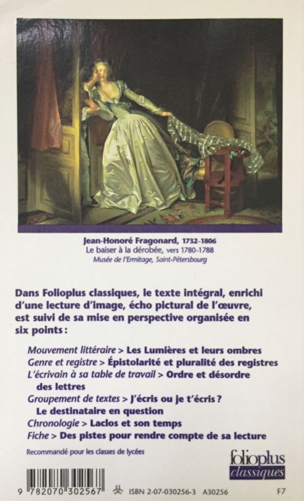 Les Liaisons Dangereuses - de Laclos (Editions Gallimard) book collectible [Barcode 9782070302567] - Main Image 2