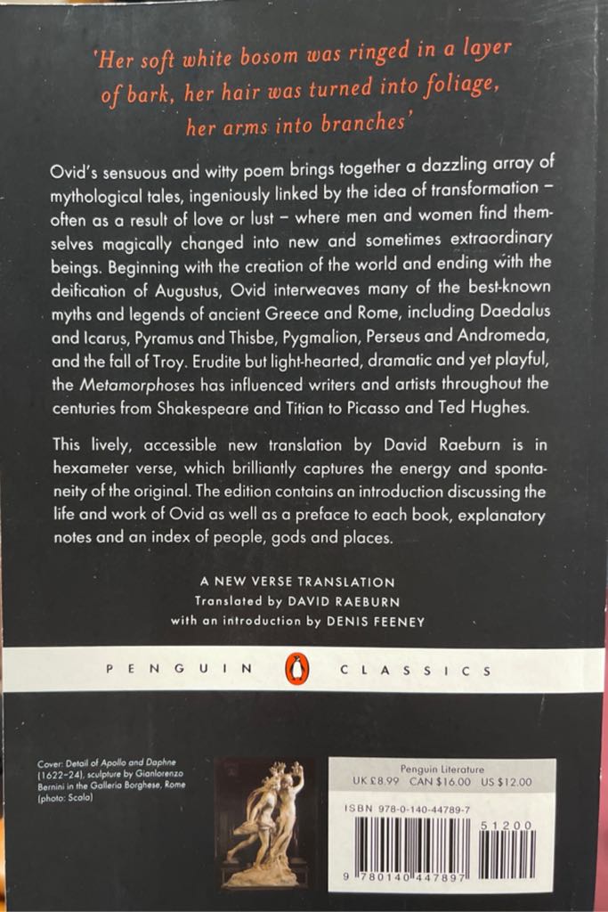 Metamorphoses - Ovid (Penguin Books - Kindle) book collectible [Barcode 9780140447897] - Main Image 2