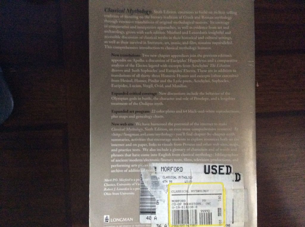 Classical Mythology  (Oxford University Press - Paperback) book collectible [Barcode 9780195143386] - Main Image 2