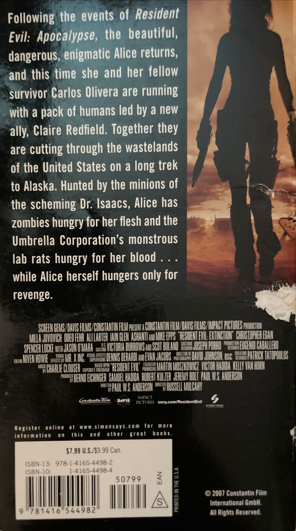 Resident Evil: Extinction - Keith R.A. DeCandido (Pocket Star - Paperback) book collectible [Barcode 9781416544982] - Main Image 2