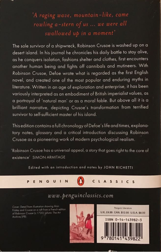 Robinson Crusoe - Defoe, Daniel (Penguin Classics - Paperback) book collectible [Barcode 9780141439822] - Main Image 2
