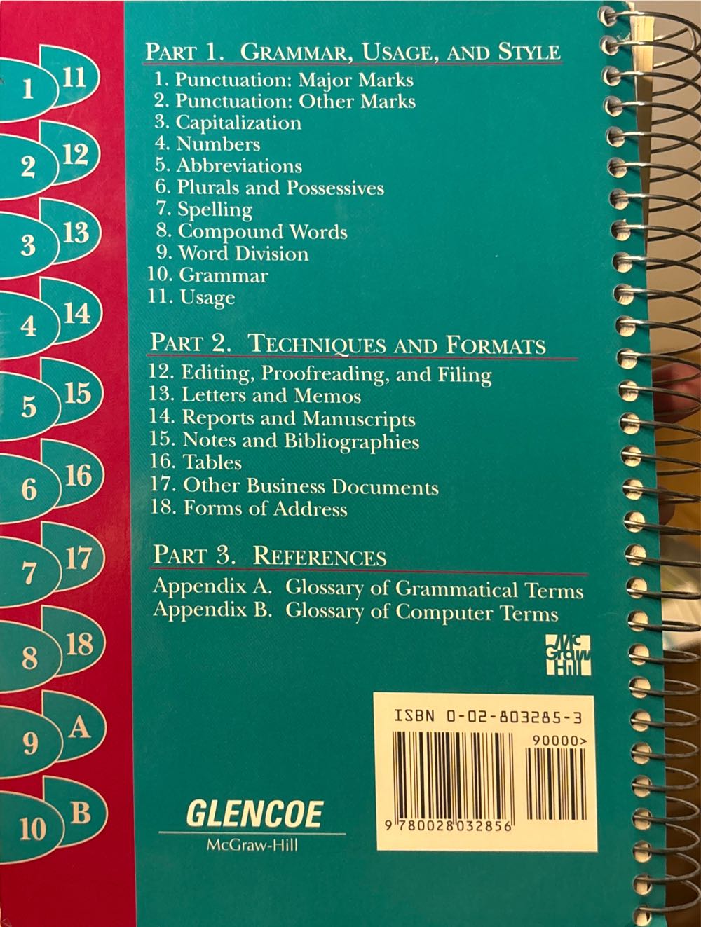 The Gregg Reference Manual - A. Sabin (Career Education - Spiral Binding) book collectible [Barcode 9780028032856] - Main Image 2
