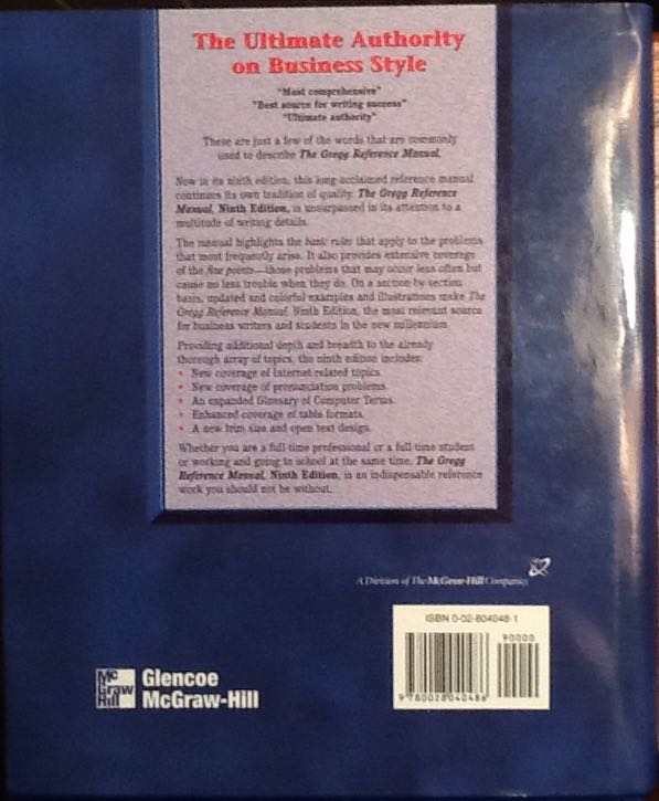 The Gregg Reference Manual - A. Sabin (Irwin Professional Pub) book collectible [Barcode 9780028040486] - Main Image 2