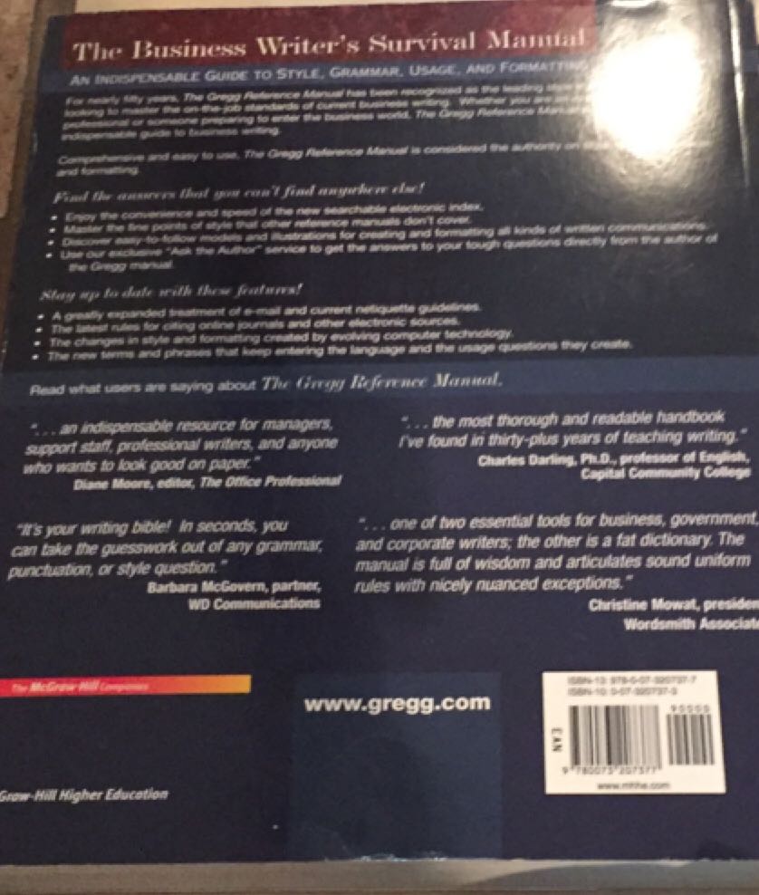 The Gregg Reference Manual - A. Sabin book collectible [Barcode 9780073207377] - Main Image 2