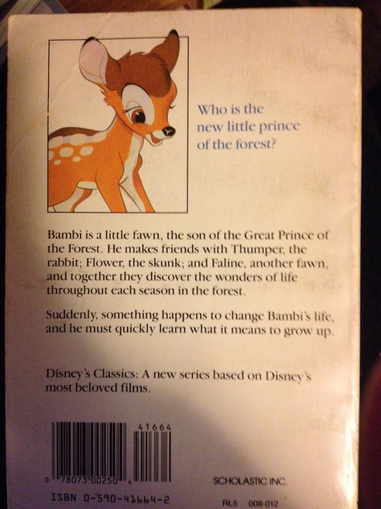 Bambi - Pierre Lambert (Scholastic Paperbacks - Paperback) book collectible [Barcode 9780590416641] - Main Image 2