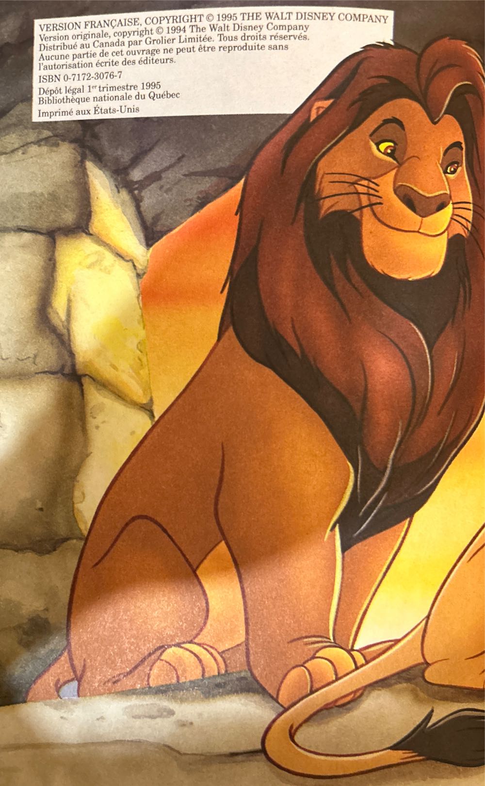 Le Roi Lion - Walt Disney (Grolier - Hardcover) book collectible [Barcode 9780717230761] - Main Image 3