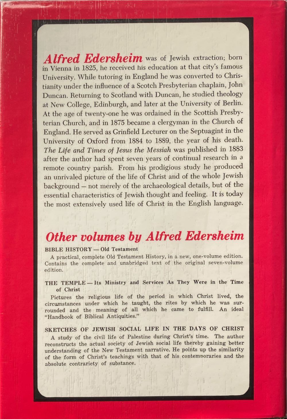The Life And Times Of Jesus The Messiah - Alfred Edersheim (Eerdmans Publishing Company - Hardcover) book collectible [Barcode 9780802880277] - Main Image 2