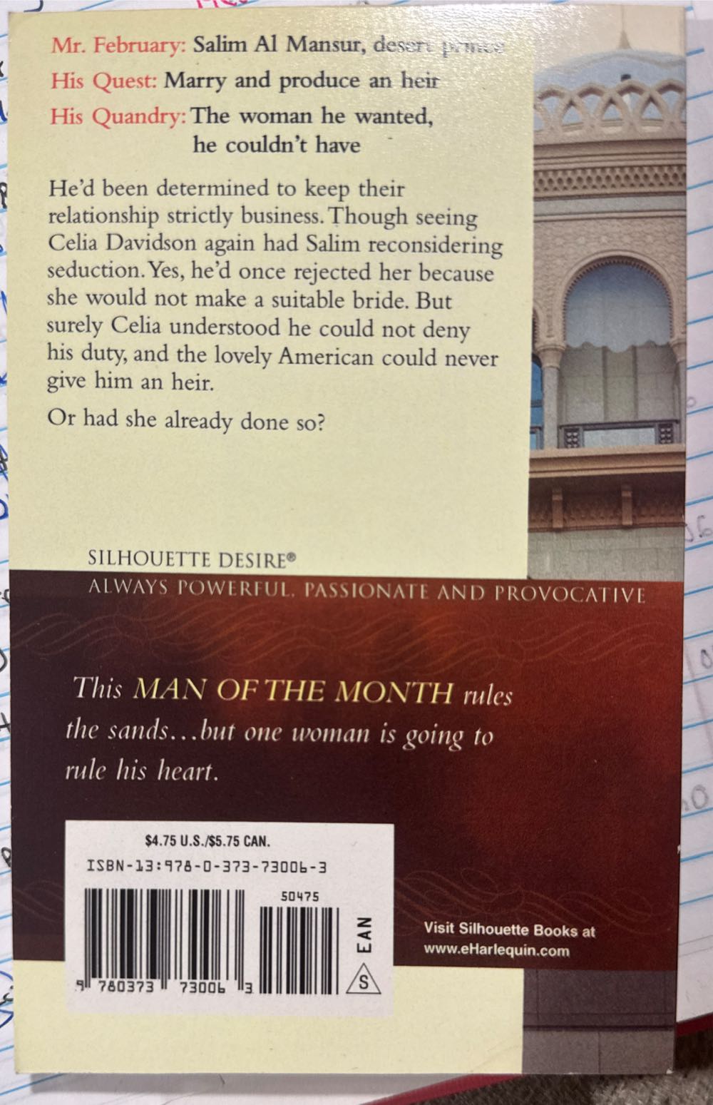 The Desert Prince - Jennifer Lewis (Silhouette Desire) book collectible [Barcode 9780373730063] - Main Image 2
