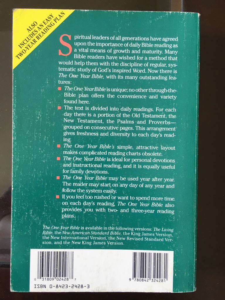 The One Year Bible - God (Tyndale House Pub - Paperback) book collectible [Barcode 9780842324281] - Main Image 2