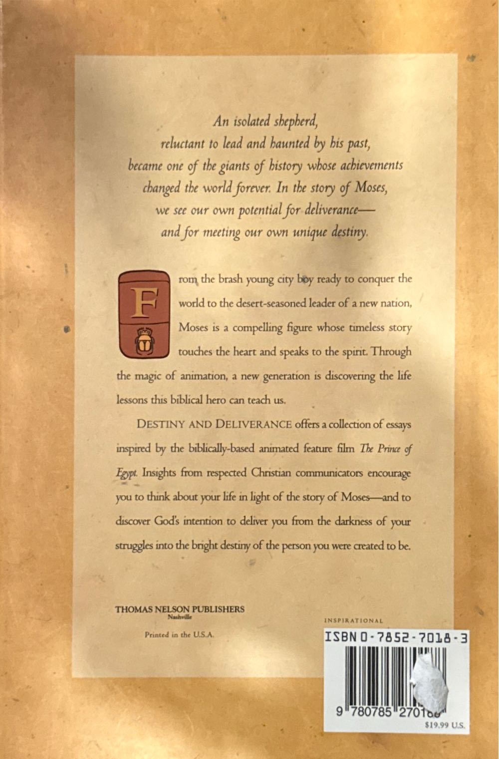 Destiny And Deliverance - Max Lucado (Thomas Nelson Incorporated) book collectible [Barcode 9780785270188] - Main Image 2