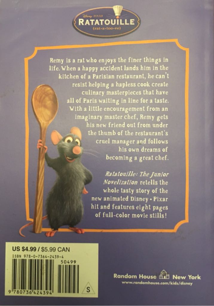 Ratatouille - DVD (Disney Books for Young Readers) book collectible [Barcode 9780736424394] - Main Image 2