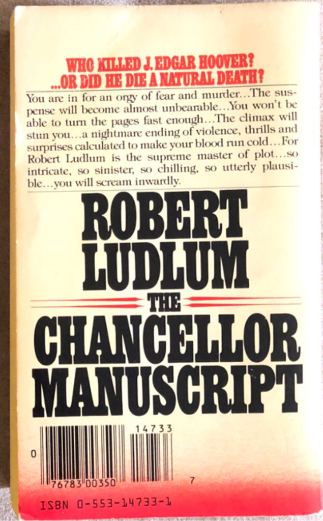 The Chancellor Manuscript - Robert Ludlum (Bantam Classics - Paperback) book collectible [Barcode 9780553147339] - Main Image 2