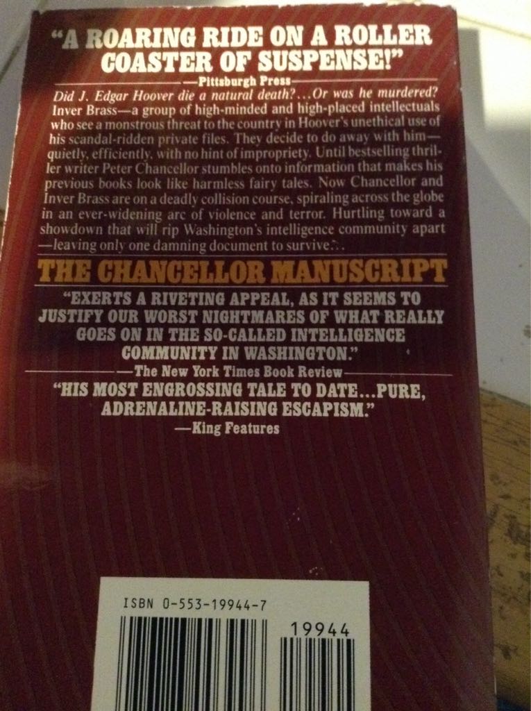 The Chancellor Manuscript - Robert Ludlum (A Bantam Book - Paperback) book collectible [Barcode 9780553199444] - Main Image 2