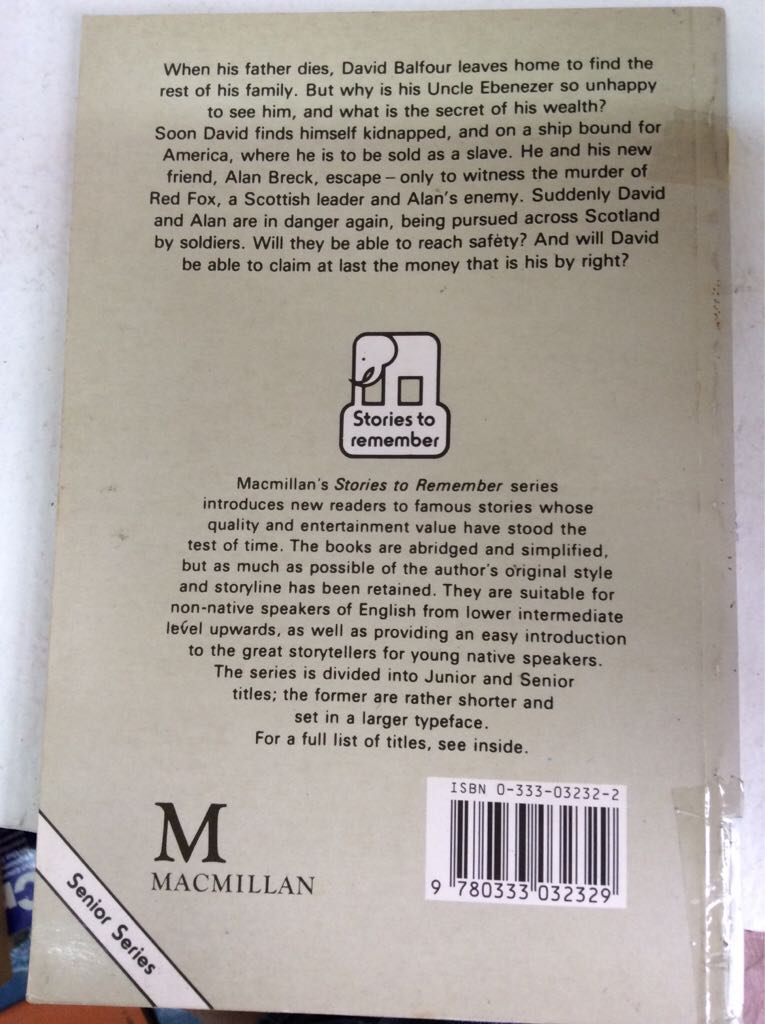 Kidnapped  (Macmillan) book collectible [Barcode 9780333032329] - Main Image 2