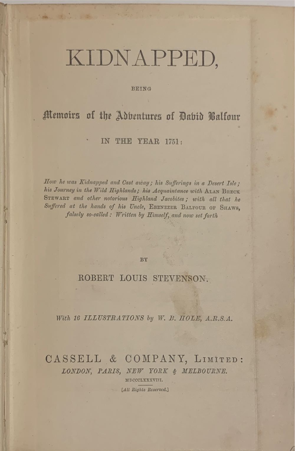 Kidnapped - Robert Louis Stevenson (Cassell and Company, Limited - Hardcover) book collectible [Barcode 9780706430219] - Main Image 2