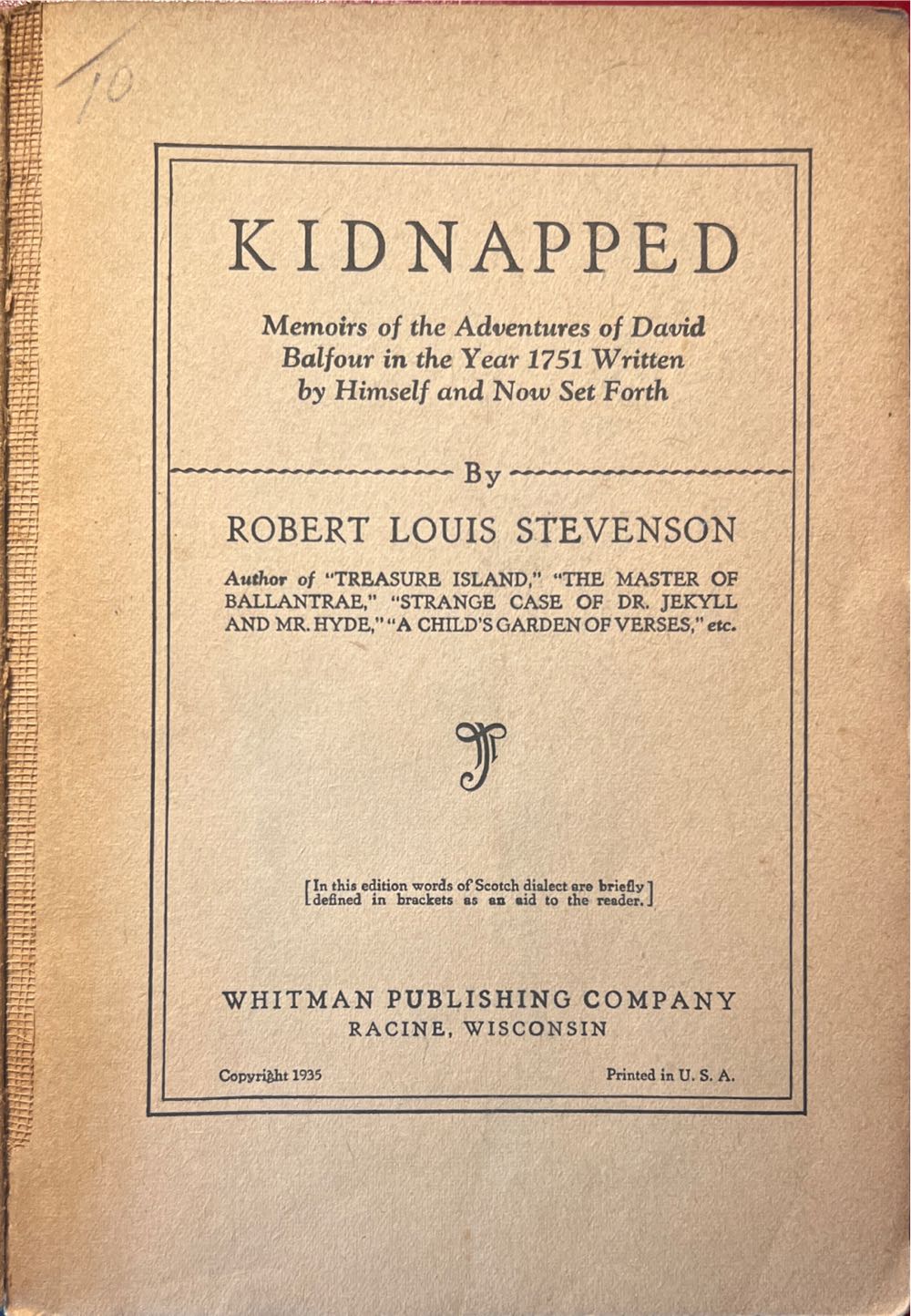 Kidnapped - Robert Louis Stevenson (Whitman Publishing Co - Paperback) book collectible - Main Image 2