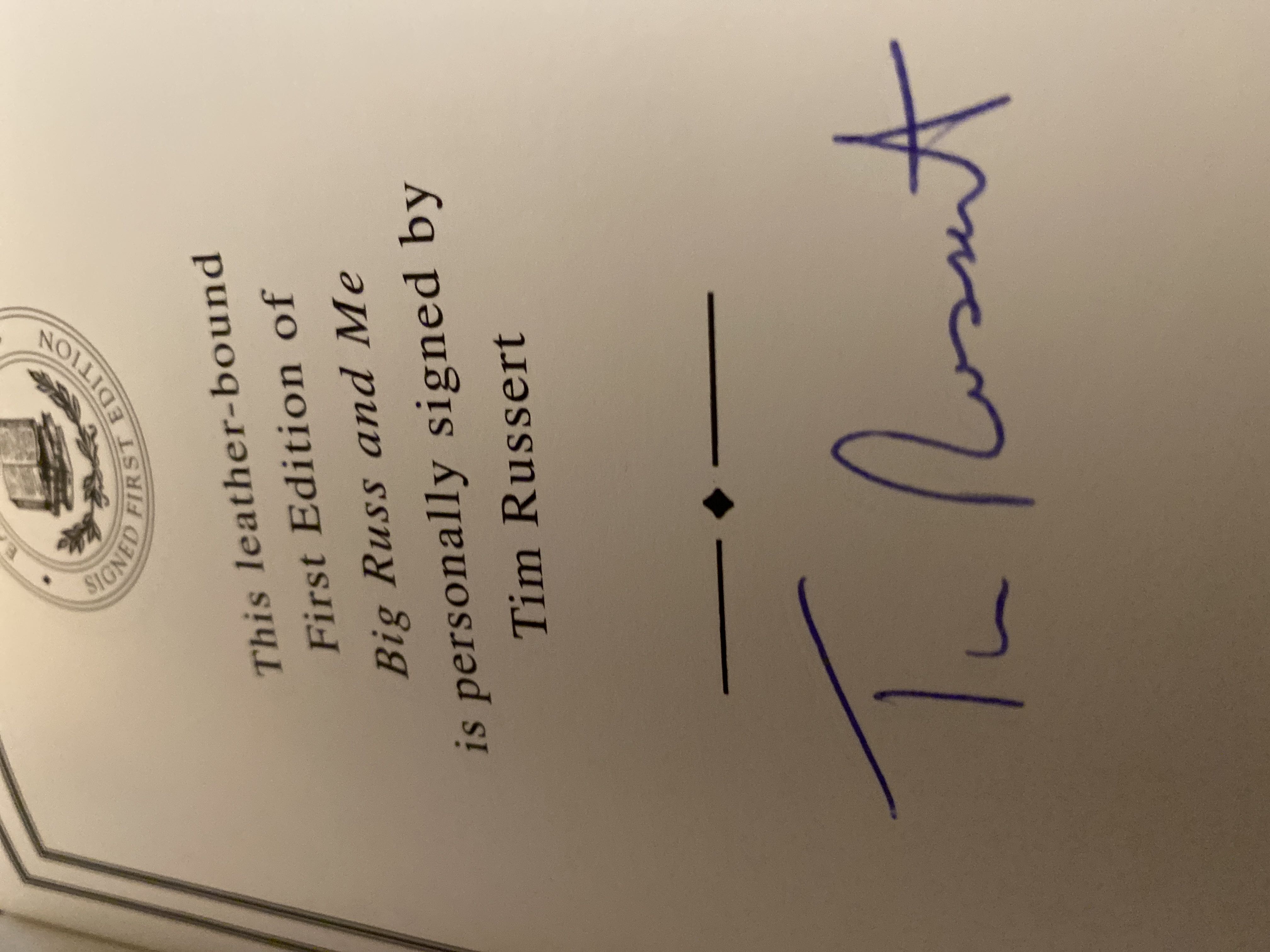 Big Russ & Me - Tim Russert (Miramax Books - Hardcover) book collectible [Barcode 9781401352080] - Main Image 3