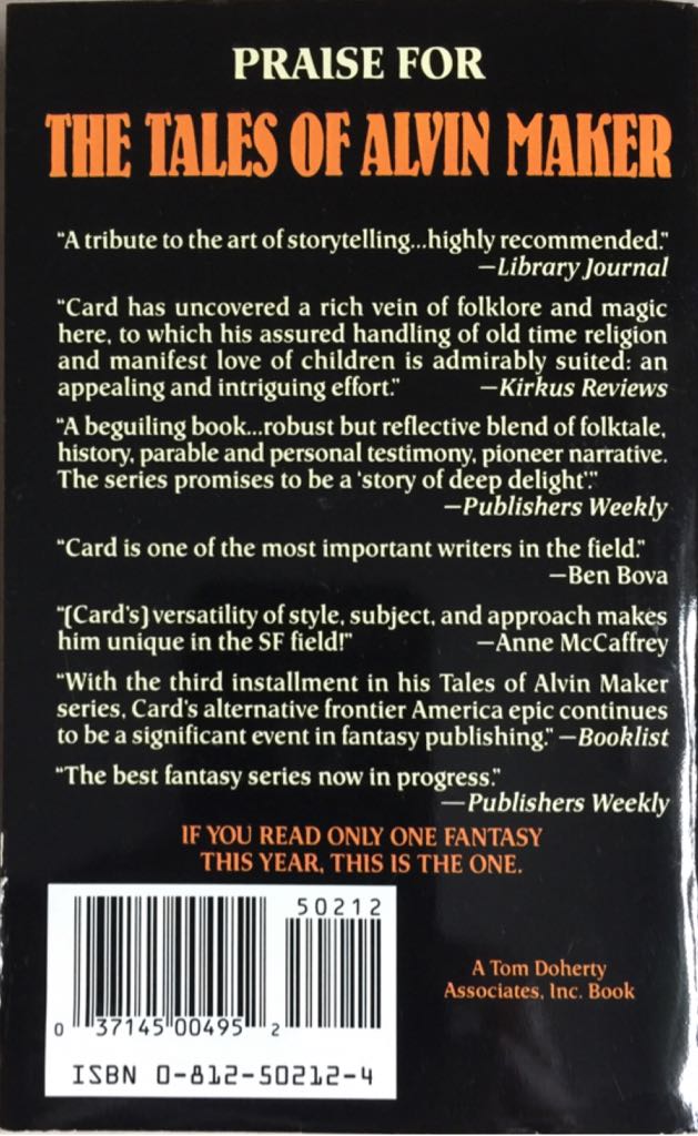 Prentice Alvin - Orson Scott Card (Tor Fantasy - Paperback) book collectible [Barcode 9780812502121] - Main Image 2