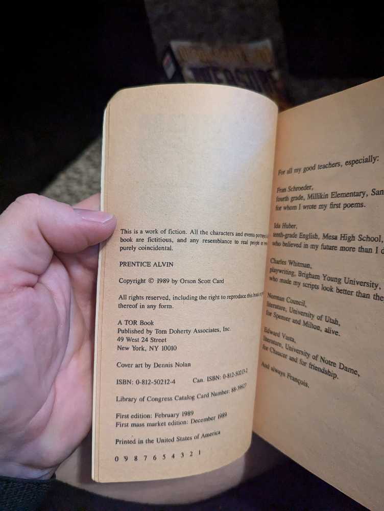 Prentice Alvin - Orson Scott Card (Tor Fantasy - Paperback) book collectible [Barcode 9780812502121] - Main Image 3