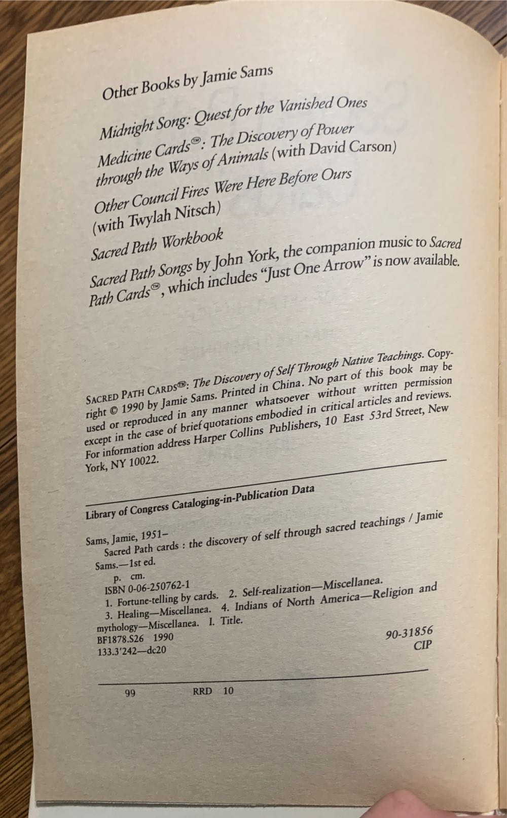 Sacred Path Cards - Jamie Sams (Harperone - Hardcover) book collectible [Barcode 9780062507624] - Main Image 3