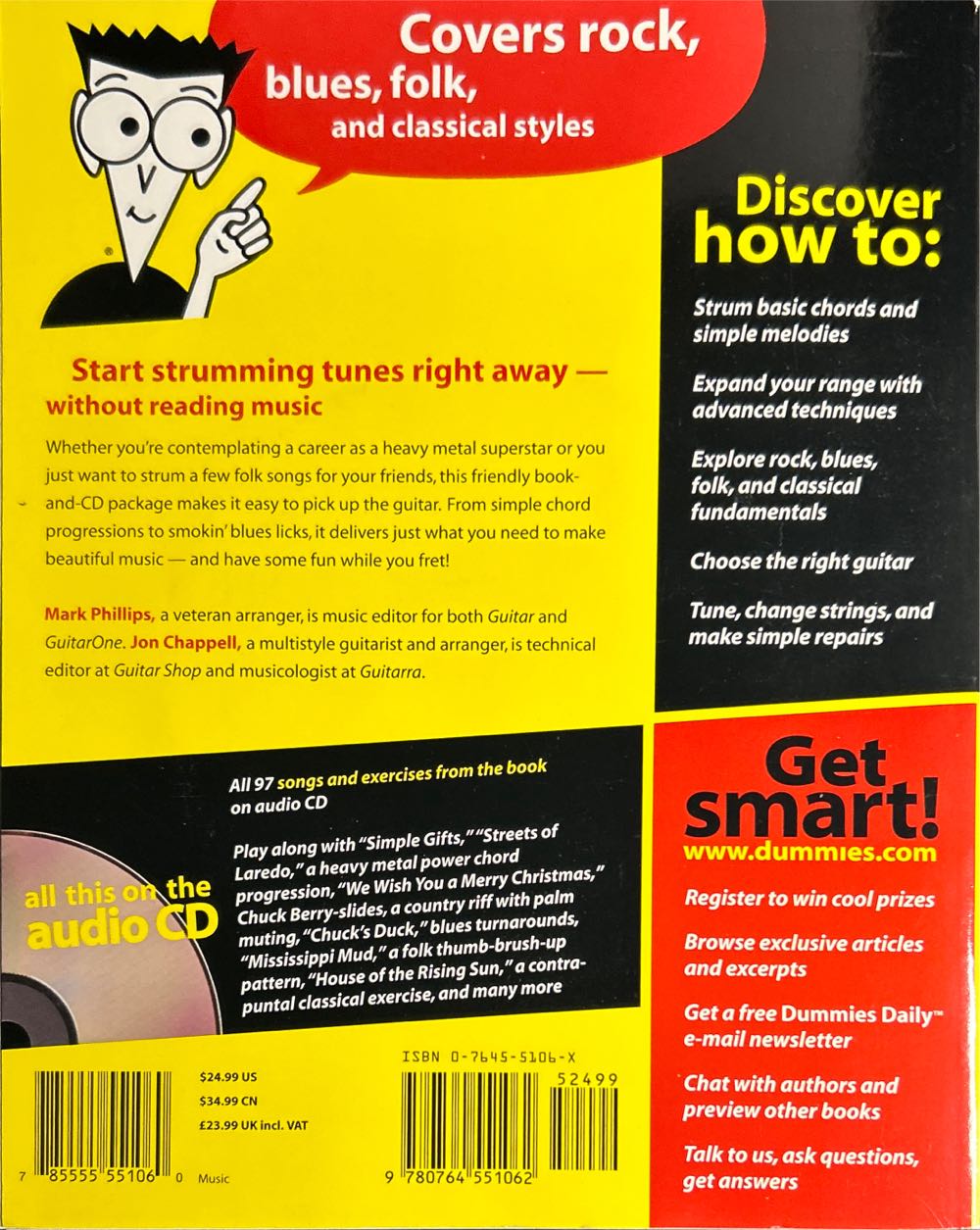 Guitar For Dummies - Mark Phillips (- Trade Paperback) book collectible [Barcode 9780764551062] - Main Image 2