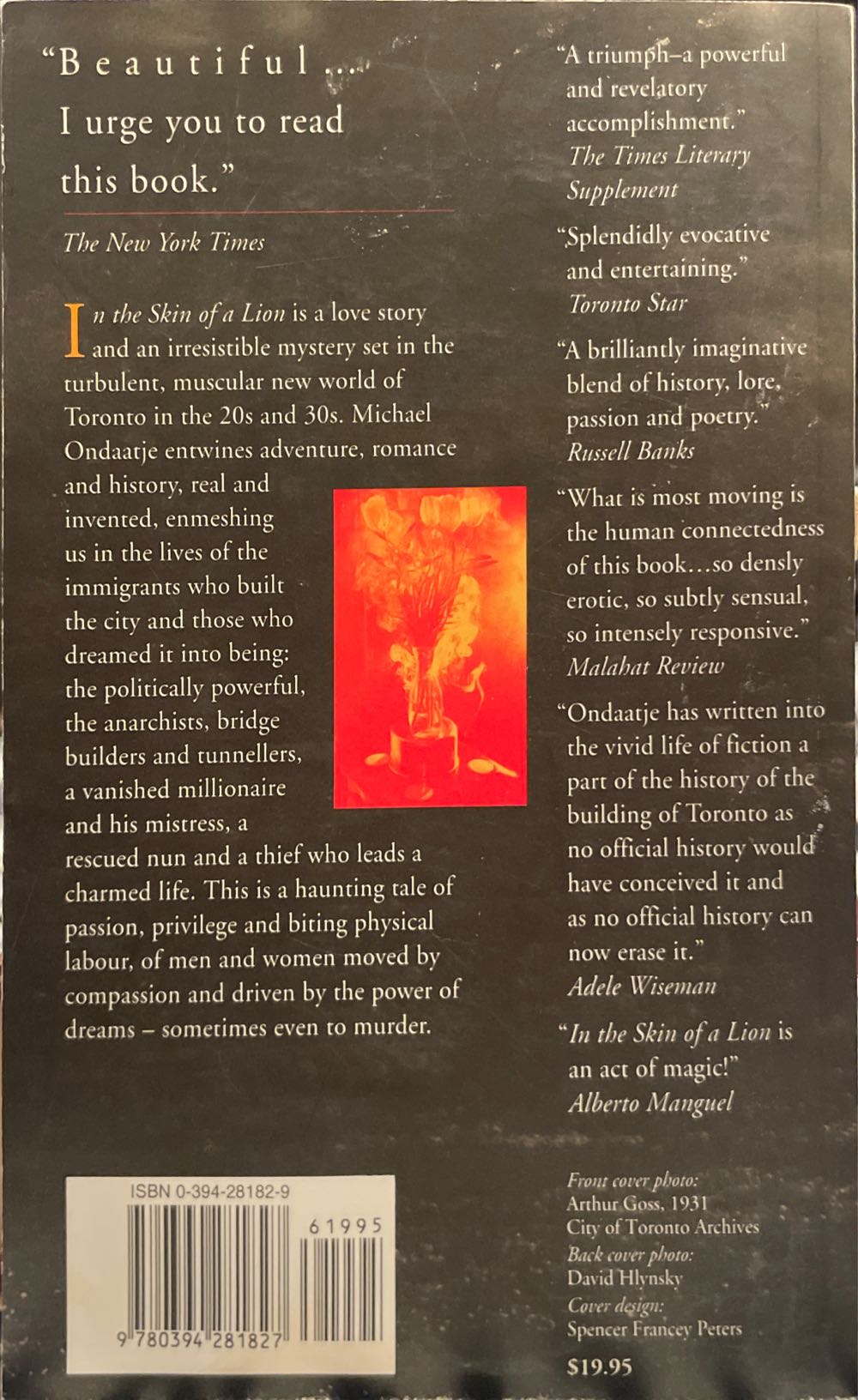 In The Skin Of A Lion - Michael Ondaatje (Vintage Canada, 1996 - Paperback) book collectible [Barcode 9780394281827] - Main Image 2