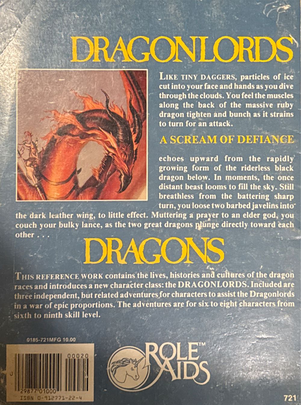 Role Aids: Dragons - Corey Glaberson (Mayfair Games, Inc. - Paperback) book collectible [Barcode 9780912771229] - Main Image 2