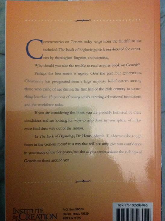 The Book of Beginnings - III Henry M Morris (Institute For Creation Research - Paperback) book collectible [Barcode 9781935587095] - Main Image 2