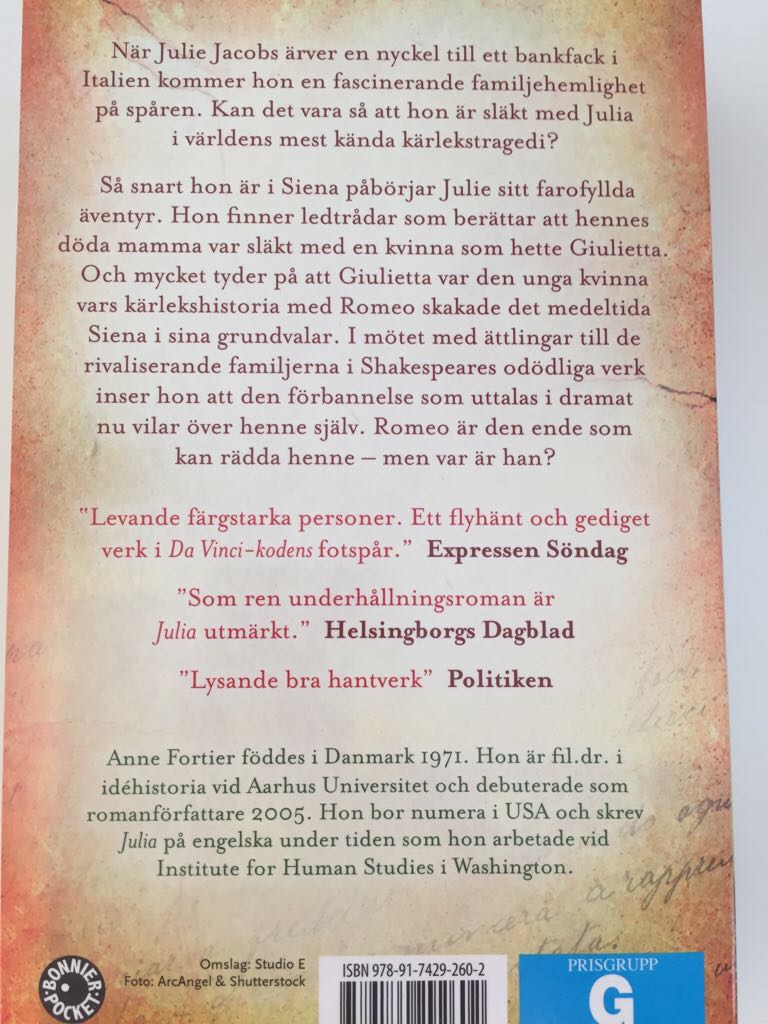 Julia - Napier, William (Paperback) book collectible [Barcode 9789174292602] - Main Image 2