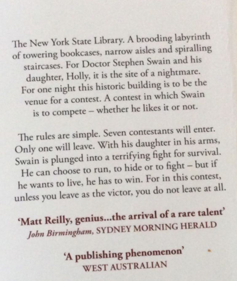 Contest - Matthew Reilly (Macmillan - Hardcover) book collectible [Barcode 9780312286255] - Main Image 2