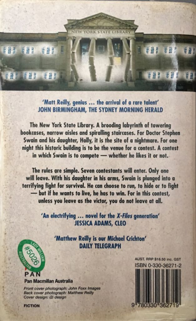 Contest - Matthew Reilly (Macmillan Australia - Kindle) book collectible [Barcode 9780330362719] - Main Image 2