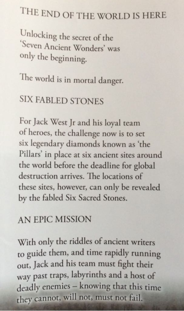 The Six Sacred Stones - Matthew Reilly (Macmillan - Hardcover) book collectible [Barcode 9781405038164] - Main Image 2