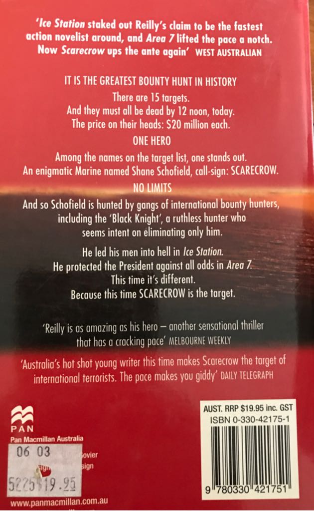 Scarecrow - Matthew Reilly (Pan Macmillan Australia - Paperback) book collectible [Barcode 9780330421751] - Main Image 2