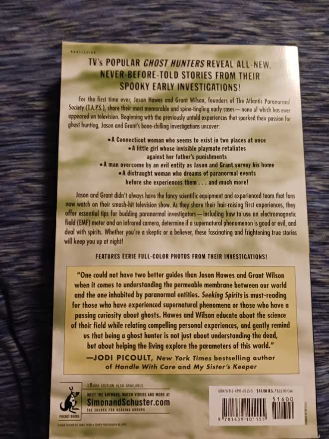 Seeking Spirits - Grant Wilson Jason Hawes (Gallery Books - Paperback) book collectible [Barcode 9781439101155] - Main Image 2